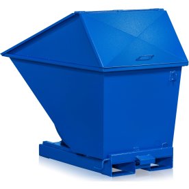 Tipcontainer 600 l, med højt låg, blå