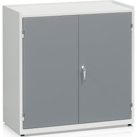 Værkstedsskab lav, 2 hylder, grå, 107x102x54cm