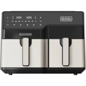 BLACK+DECKER Air Fryer Dobbelt 2500W, sort