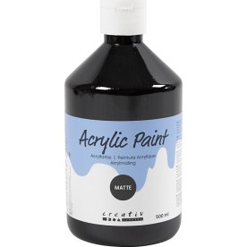 Akrylmaling | 500ml | Mat | Sort