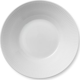 Royal Copenhagen Hvid Riflet Dyb Tallerken 24 cm