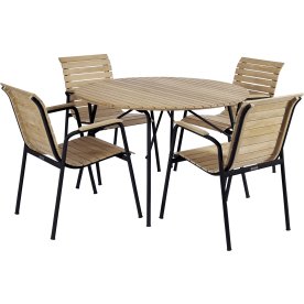 Magnolia havebord ø110 cm + 4 Bellevue, Antracit