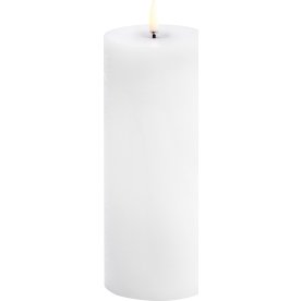 UYUNI Melted Pillar LED Lys H20 cm, Hvid, Rustik