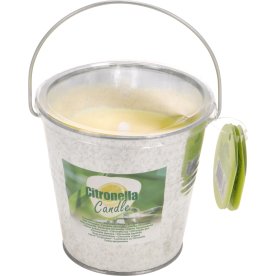 Citronella lys i metal spand, 10x10 cm.