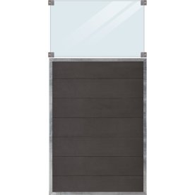 Plus Futura Komposithegn, glas 53cm, grå, 90x180cm