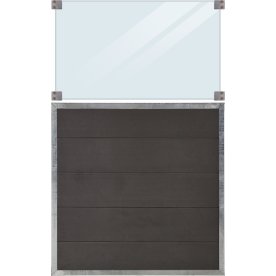 Plus Futura Komposithegn, glas 53cm, grå, 90x145cm