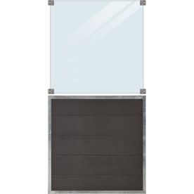 Plus Futura Komposithegn, glas 89cm, grå, 90x180cm