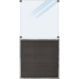 Plus Futura Komposithegn, mat glas 89, grå, 90x180