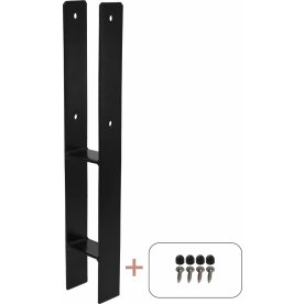 Plus H-stolpefod 60 cm, til 9x9 cm. stolper, sort