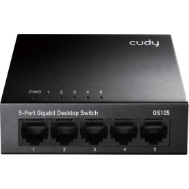 CUDY Switch GS105 5-port Gigabit, sort