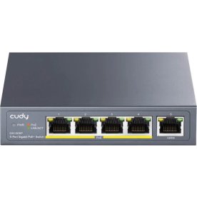CUDY Switch GS1005P 5-port Gigabit PoE+ 60W, sort