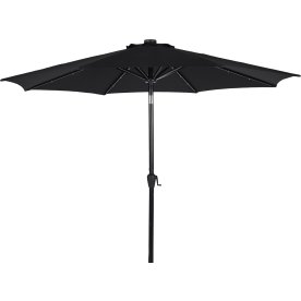 Felix parasol m/krank, tilt, solar LED, Ø3m, sort