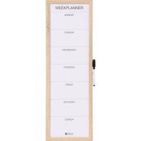 NAGA Whiteboard ugetavle 20x60 cm, træ, engelsk