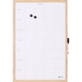 NAGA Whiteboard ugetavle 40x60 cm, træ, engelsk