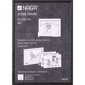 NAGA Ramme til tegninger, A4, sort