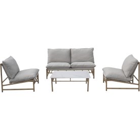 Vega Sofasæt 4 pers. 4 dele m/hynder, natur/grå