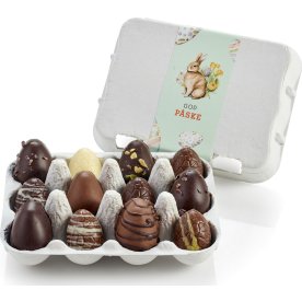 Æggebakke m/12 stk. Marcipan/Luksus påskeæg, 115 g