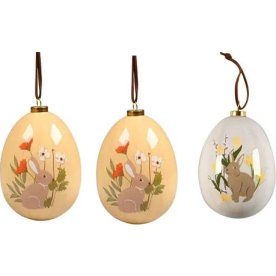 Påskeæg t. Ophæng m. Dyr og Blomster H6,5cm, 3 stk