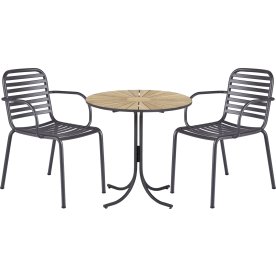 Marguerit cafébord ø70 cm + 2 Ivy Pipe, Antracit