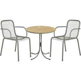 Marguerit cafébord ø70 cm + 2 Ivy Wire, Olivengrøn
