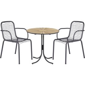 Marguerit cafébord ø70 cm + 2 Ivy Wire, Antracit