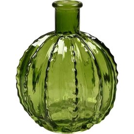 Vase H16 x Ø14cm, grøn, glas