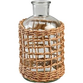 Vase m. flet "M" H16 x Ø8cm, transparent, glas
