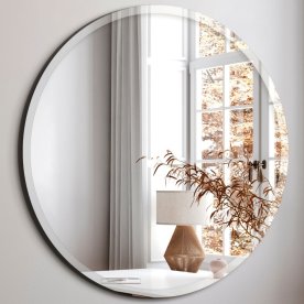 Incado rundt spejl m/facetkant, Ø80 cm