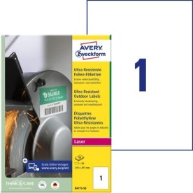 Avery B4775-50 Etiketter | 210x297 mm | 50 stk.
