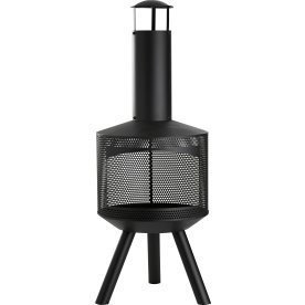 Dangrill bålsted med skorsten, sort