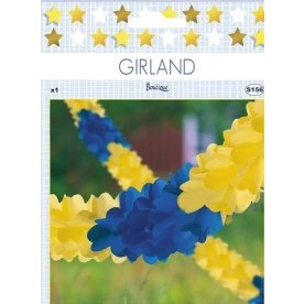Guirlande, blå/gul, 1 stk.