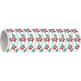 Serpentiner, DK flag med blade, 2 ruller