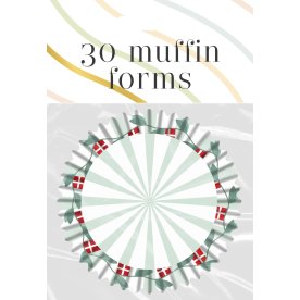 Muffinform, papir, flag med blade, 30 stk.