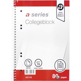 a-series Kollegieblok | A5 | Kvadreret