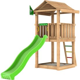 Jungle Gym House 2.1 legetårn m/grøn rutsjebane