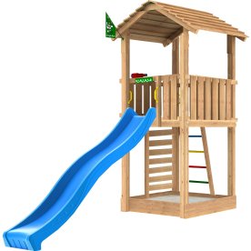 Jungle Gym Cottage 2.1 legetårn m/sand & rutsjeb.