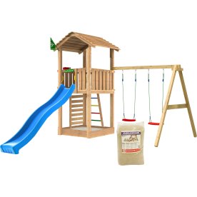 Jungle Gym Cottage 2.1 legetårn m/gynger & rutsjeb