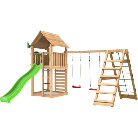 Jungle Gym Cabin 2.1 legetårn m/climb & rutsjebane