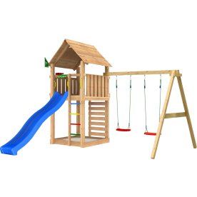 Jungle Gym Cabin 2.1 legetårn m/gynger & rutsjeb.