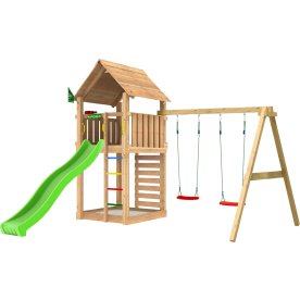 Jungle Gym Cabin 2.1 legetårn m/gynger & rutsjeb.