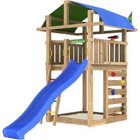 Jungle Gym Fort 2.1 legetårn m/blå rutsjebane