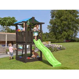 Jungle Gym Hut legetårn m/grøn rutsjebane, sort