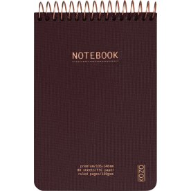 Kozo Premium Notesbog | A6 | Linjeret | Coffee