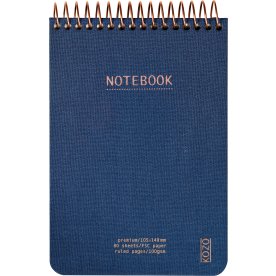 Kozo Premium Notesbog | A6 | Linjeret | Navy