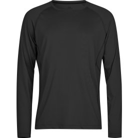 Tee Jays Langærmet CoolDry Tee, Sort, Str. 3XL