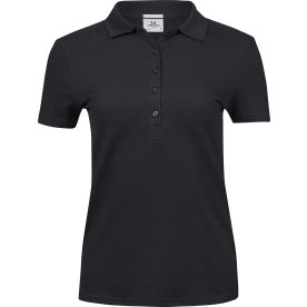 Tee Jays Luxury Stretch Dame Polo, Sort, Str. L