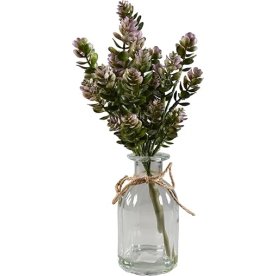 Kunstig Plante m. Vase, H 31,1cm, grøn/lilla