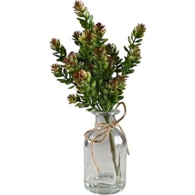 Kunstig Plante m, Vase, H 31,1cm, grøn/brun