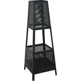 Udendørs Pejs, H113 cm, sort