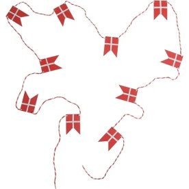 Guirlande m. 10 Flag 170 cm, træ